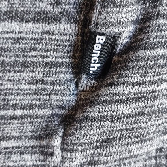 Bench cowl neck sweatshirt women's size M grey striped kangaroo pocket - Picture 7 of 10